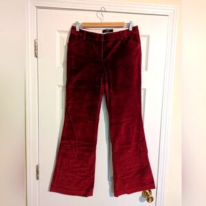 Red Victoria Secret Velvet Flare Pants